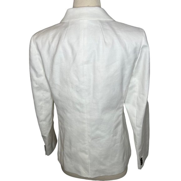 J.Crew $198 Parke Blazer Stretch Linen Blend White Size 4 BF427 - Picture 3 of 10